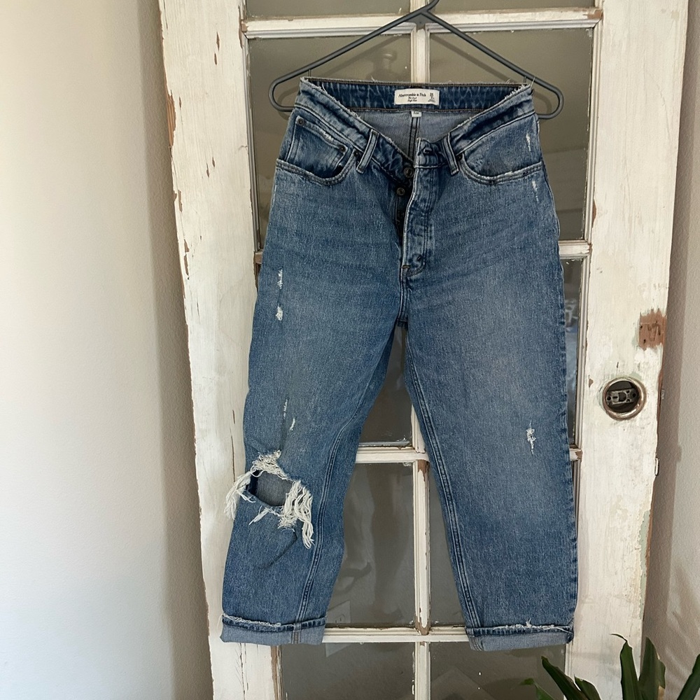 Abercrombie & Fitch Light Blue High-Rise Jeans dad-Rise